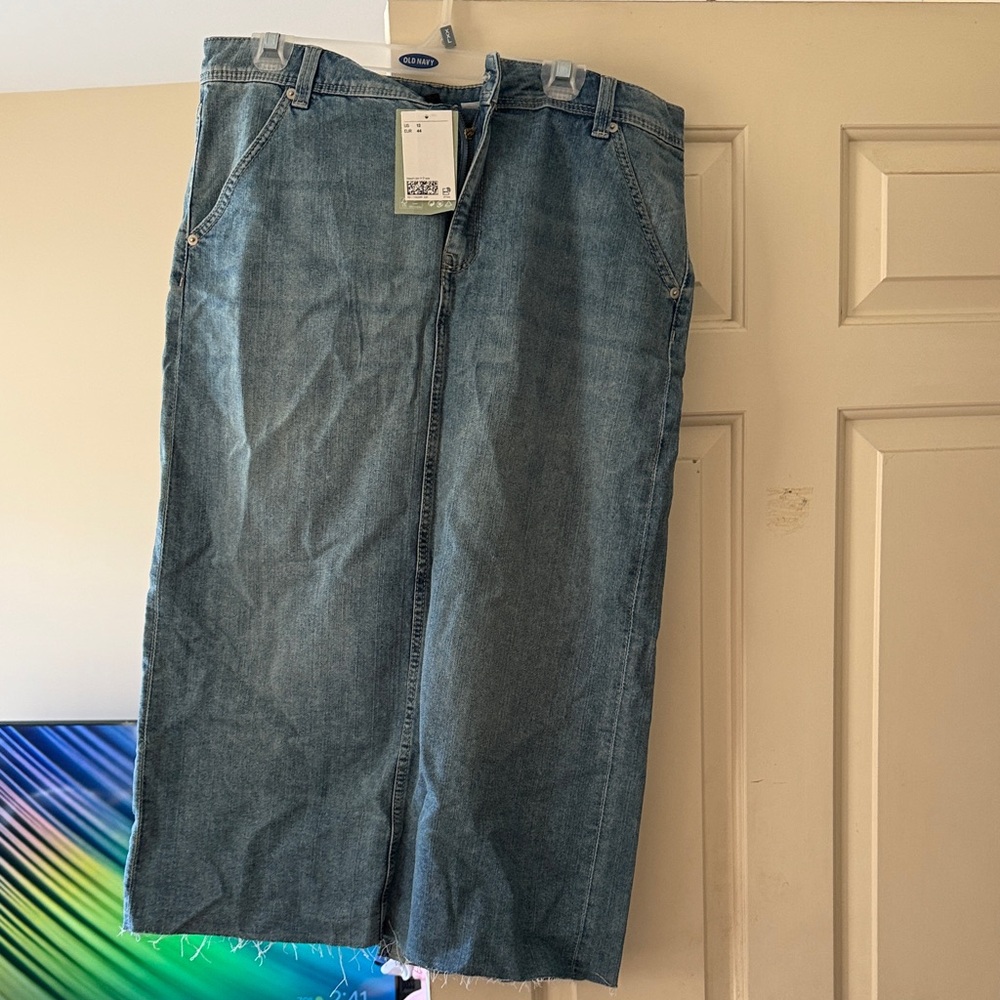 H&M Blue Denim Midi Skirt